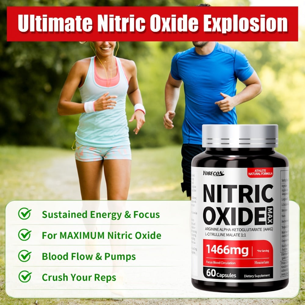 Nitric Oxide Supplement for Men — 800mg AAKG L-Arginine L-Citrulline Beetroot Capsules | Natural Energy & Focus Formula | Third-Party Tested Male Health Support
