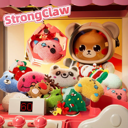 Mini Claw Machine for Kids with Lights Music Pink – Large 16.9" Arcade Claw Toy with 20 Coins 16 Plush Dolls USB Cable, Fun Birthday Christmas Gift for Girls Boys Ages 3 6 8 10+