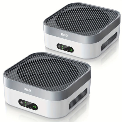 True HEPA Air Purifier for Home & Bedroom Up to 600 Sq Ft | USB-C Powered, 16dB Sleep Mode, Touch Screen Timer, 3-Stage Filtration | Removes Pets, Dust, Pollen, Smoke & Odors | Portable Grey & White
