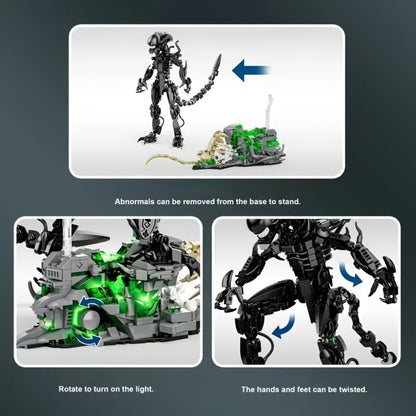 Alien Beast Building Blocks Set 958pcs – Sci-Fi Movie Character Model Kit, Black ABS Bricks, STEM Toy for Kids Teens & Adults, Cool Birthday Christmas Gift Display Collectible
