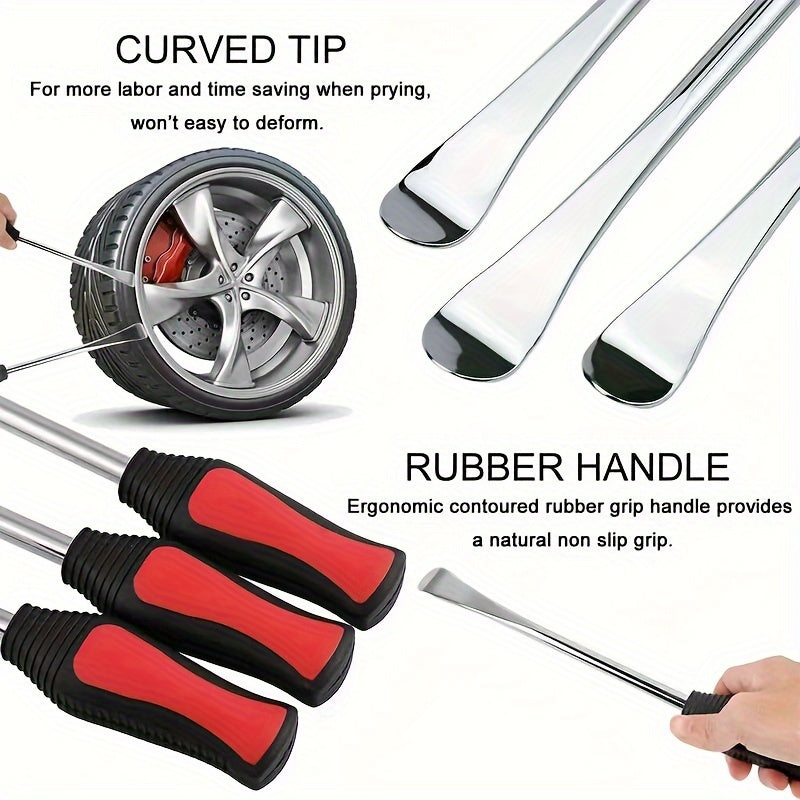 29/24/12pcs Tire Changing And Valve Service Tool Kit with Tire Lever Tools, Valve Caps, Valve Cores, 4-Way Valve Tool, And Storage Pouch for Garage Tire Maintenance And Vehicle Care