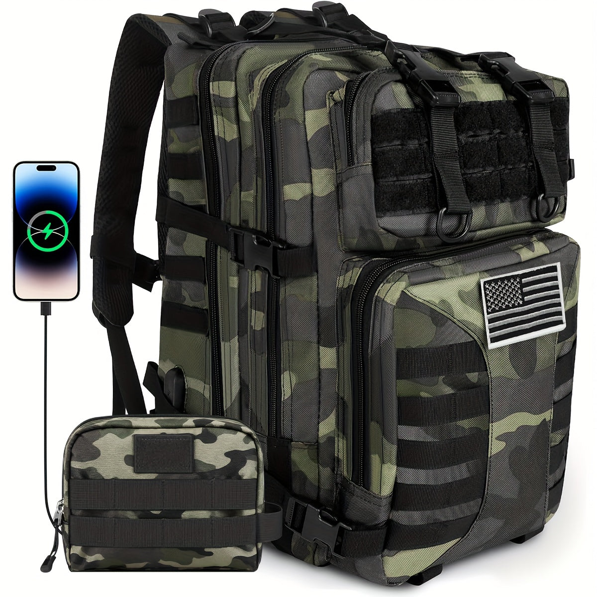 Tactical Military Backpack 50L – Large Capacity Molle Rucksack for Camping, Hiking, Hunting, Fishing & Travel, Unisex with Multiple Color Options