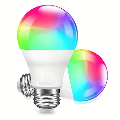 Smart Light Bulbs RGB Color Changing, WiFi A19 E26 LED Bulb Works with Alexa & Google Home, 2.4GHz Dimmable 800LM 60W Equivalent, Music Sync Voice Control App Remote, for Bedroom Party Home Decor