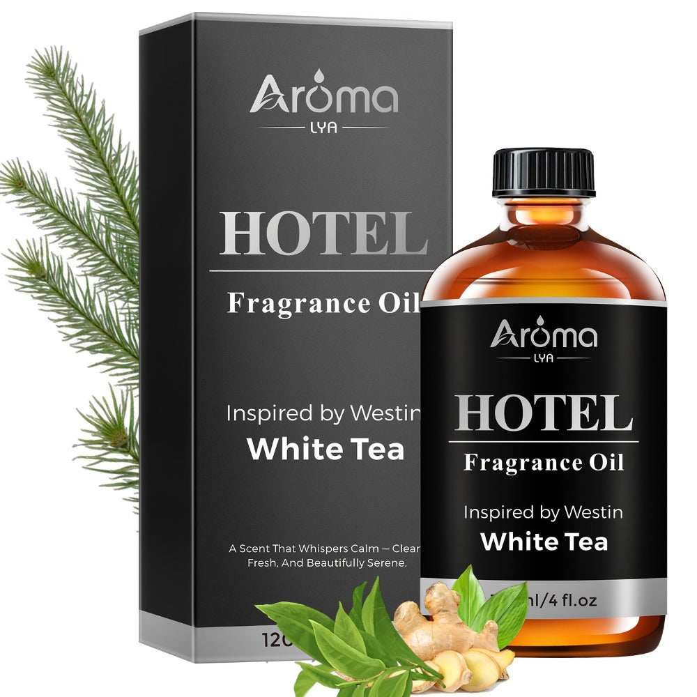 Hotel Fragrance Oil 4oz – Luxury Resort Scents for Diffuser, Candle, Humidifier & Car | M Way, White Tea, Carlton, Beach Villas