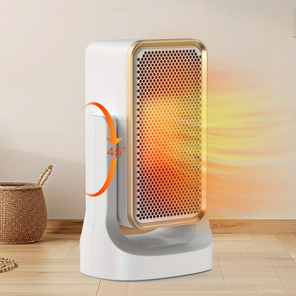 Portable PTC Ceramic Electric Space Heater - Fast Heating, Quiet Operation, Thermostat Control, 3 Fan Speed Settings, Compact Design for Desk Office Bedroom Small Room, 500W & 1500W, White & Black