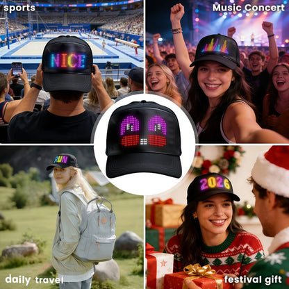 LED Party Hat App Controlled Programmable Light Up Hat – Custom Text Music Images for Rave Club Dance Halloween 4th of July Festival, Cool Gift for Boys Girls Men Women