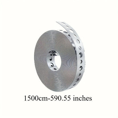 Galvanized Steel Pipe Support Bar with Pre-Drilled Holes - Heavy-Duty Corrosion-Resistant Hanging Rod for Plumbing HVAC Garage Workshop, Industrial Metal Tube Rack, 5m / 10m / 15m Options