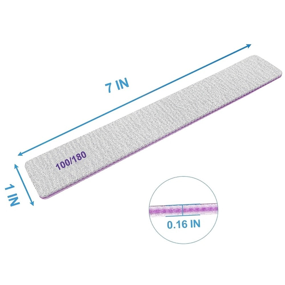 Emery Boards Nail Files 50 Pack 100 180 Grit Double Sided Professional Fingernail Filer Set Reusable for Natural Acrylic Gel Nails Manicure Salon Home Use