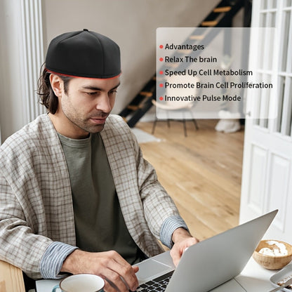 Red Light Therapy Cap for Hair Growth & Scalp Care – 120 LEDs, 630nm Red Light & 820nm Near Infrared, Wearable LED Hair Therapy Helmet, Father's Day Gift for Men & Women, Black & Gray