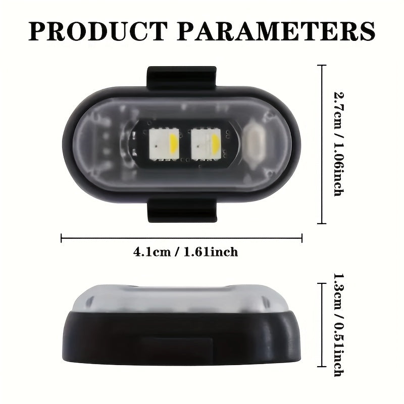 2/4/6/8 LED Lights with Remote Control, 8-color USB Charging High Brightness LED Lights, Mini Bike Lights, Ideal Gift for Car, Drone, Motorcycle, And Bicycle Drivers