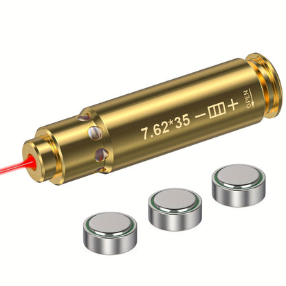 Red Laser Bore Sighter Multi-Caliber Firearms Calibration Tool 9mm 45ACP 308Win 223Rem 12GA 7.62 38SPL 44Mag Battery Included for Shooting Range