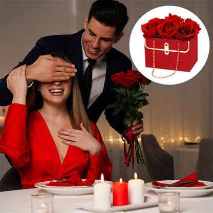 Paper Flower Bouquet Gift Bags with Metal Chain Handle Bulk – 12/24/36/48 Pcs Tote Bags for Wedding Party Birthday Florist Graduation Holiday Colorful Gift Wrapping