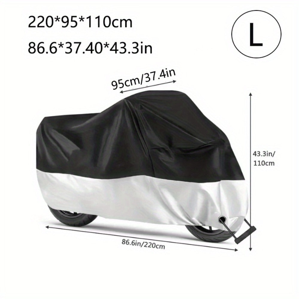 Waterproof Motorcycle Cover Outdoor Full Body Protection with Lock Hole Rain UV Dust Shield for Motorbike Scooter - Small & Large Sizes