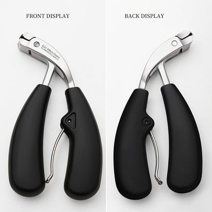 Nail Clippers Set for Thick Nails Heavy Duty 2-Piece — Professional Stainless Steel Toenail Clippers for Men, Elderly & Seniors, Concave Tilted Arc Blade, Splash-Proof Precision Trimming, Ergonomic Black Handle Kit