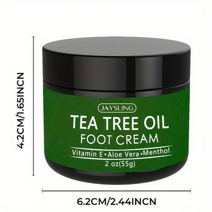 Tea Tree Oil & Coconut Oil Foot & Hand Cream 2-Pack – Deep Moisturizing for Dry Cracked Heels, Rough Hands & Calluses | Vitamin-Enriched Soothing Skin Care Formula for Women & Men