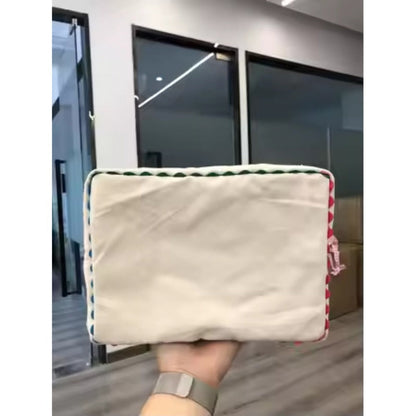 Large Capacity Lace Makeup Bag Women Elegant Floral Cosmetic Organizer Portable Travel Toiletry Bag Vanity Case Beige Birthday Bridesmaid Gift for Her