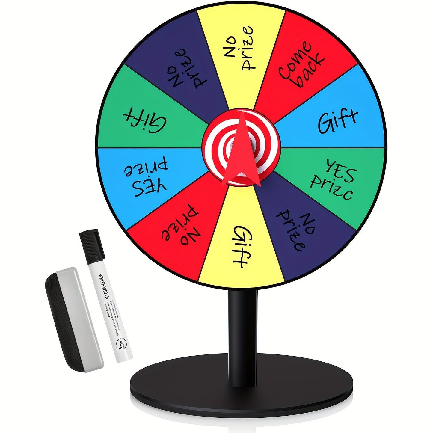 Tabletop Spinner Wheel 10 Slot - 8 Inch Heavy Duty Iron Base Prize Wheel for Carnival Games, Trade Show Spin Wheel, Party Supplies, Lucky Spin Game Wheel