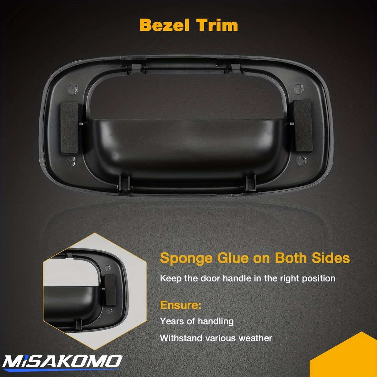 Tailgate Handle Latch And Bezel Trim with Rod Clips Compatible with Chevy Silverado And for GMC Sierra Models from 1999 to 2007, Including Truck Additions And Replacement Parts for Various Latch Numbers