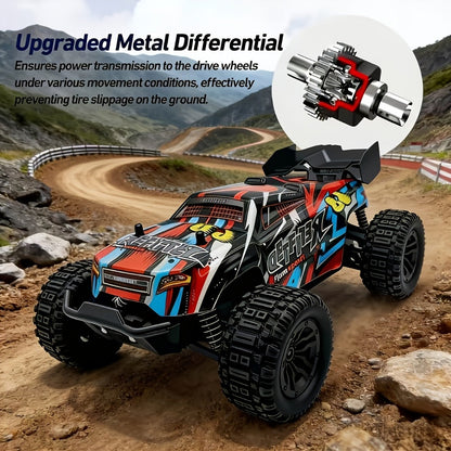 1:18 Scale RC Off-Road Car 35+ KM/H 4WD – 2.4GHz High Speed All-Terrain Remote Control Truck, Hobby Grade RC Racing Crawler for Kids & Adults, Birthday Gift, Blue or Red