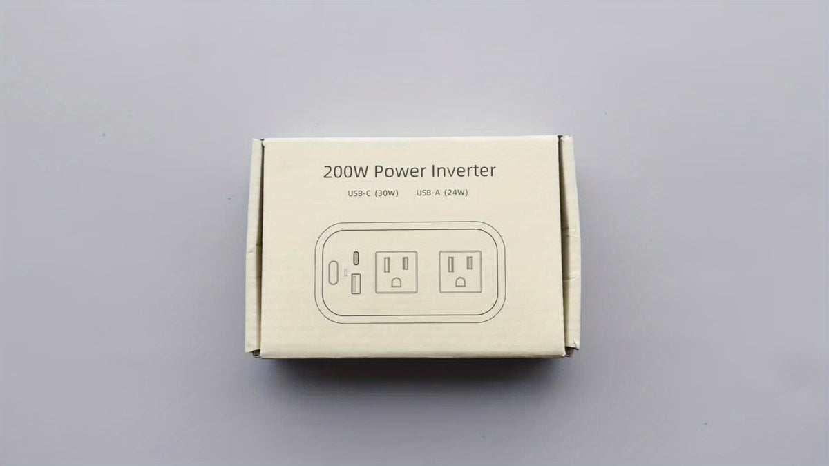 200W Car Power Inverter, Blubluman DC 12V To 110V AC Car Plug Adapter Outlet With 30W PD Charger, QC3.0 Fast Charger 24W, Power Inverter For Vehicles, Outlet For Laptop Computer Charger