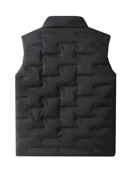 Men's Stand Collar Outerwear Vest - Warm Pocket Design