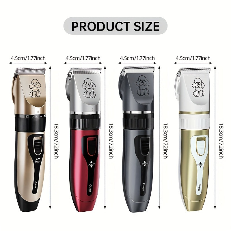 Dog Grooming Kit USB Rechargeable Electric Clippers Ceramic Blade Pet Hair Trimmer with Brush Comb Set for Cats Dogs Golden Red Grey Beauty Sets
