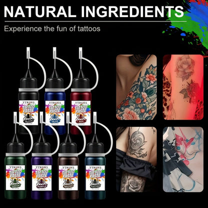 Liquid Body Paint Temporary Tattoo Ink — 7 Vibrant Colors, Fast-Drying Waterproof Formula, Plant-Based Squalane, Skin-Safe for Festivals, Parties, Halloween, Cosplay & Body Art