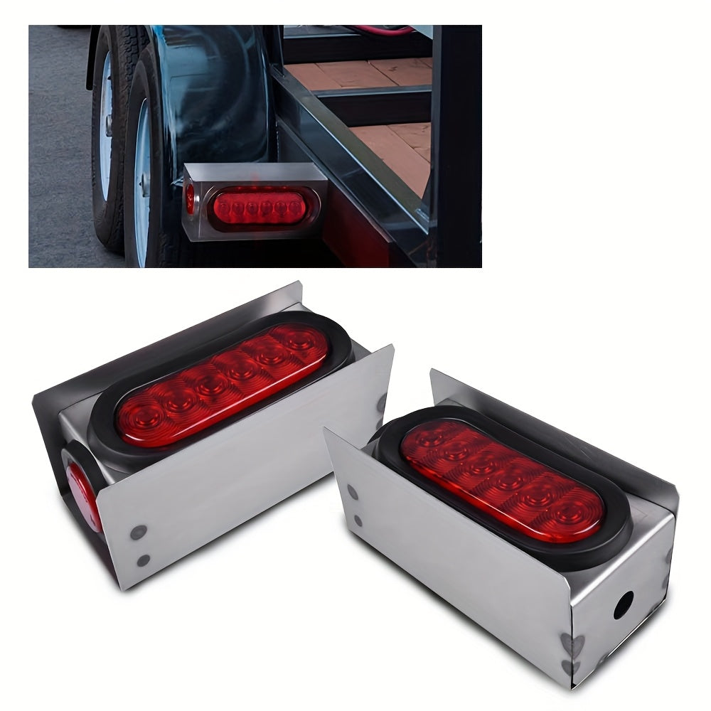Trailer Tail Lights, LED Trailer Lights, Steel Trailer Light Boxes, 6 Inch Oval Trailer Lights, 2" LED Amber Round Trailer Marker Lights, Trailer Tail Lights LED