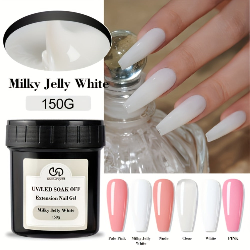 Builder Gel for Nail Extensions 150g Apex Strengthening Kit 13 Shades Clear White Pink Nude Milky Jelly Salmon UV LED Cure Professional Salon Home DIY Manicure Nail Art Women