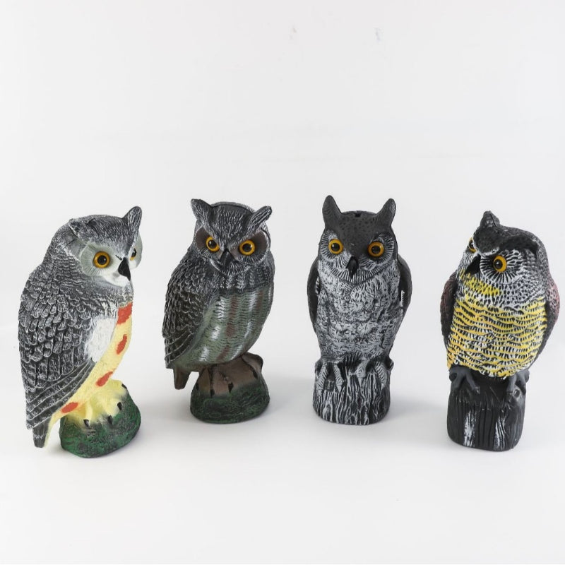 Plastic Owl Decoy Bird Repellent Realistic Fake Owl Scarecrow Outdoor Garden Pest Control Statue 11 Inch for Farm Garden Poultry Coop Yard Hunting Lure Decoration
