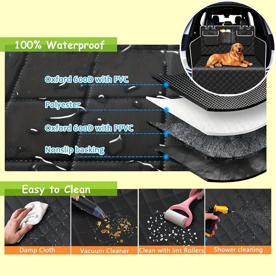 Cargo Liner for Dogs Designed for Suvs, Sedans, And Vans, Featuring a Bumper Flap Protector, Non-Slip Surface, And a Large Universal Fit in Black