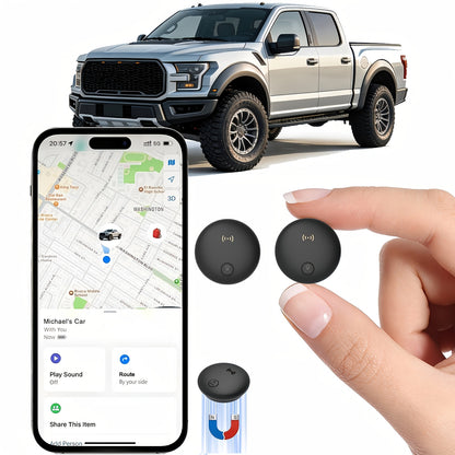 Car GPS Tracker - Built-in Strong Magnet, Magnetic Mini Vehicle Tracker, Real-Time Vehicle Tracking, No Monthly Fees/No SIM Card Required (Supports IOS Find My Feature Only), Global Anti-theft Device Suitable for Car, Truck, Bicycle, And Other Items