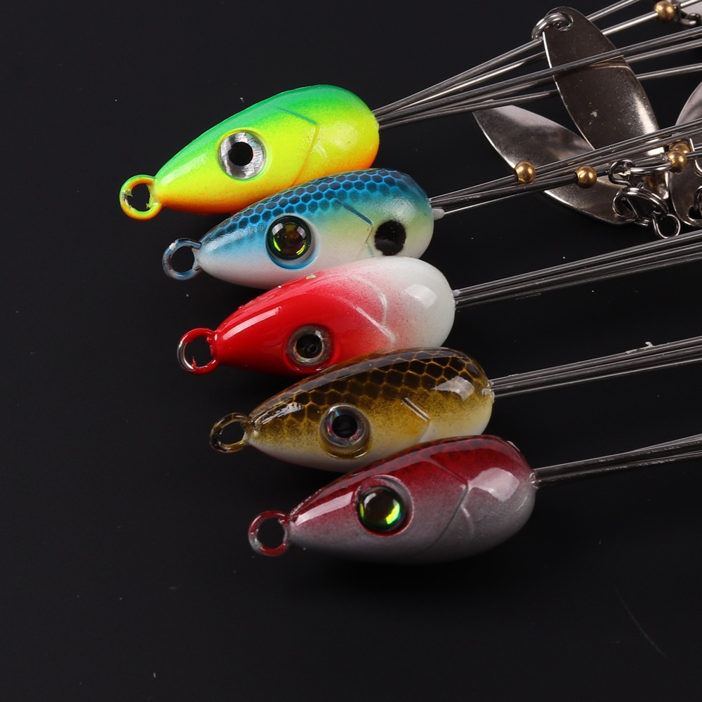 Alabama Umbrella Rig Fishing Lure Set 7 Pack - 5-Arm Multi-Head Bass Lure with Ultralight Tripod Frame, Beginner Friendly Swimbait Rig for Bass Walleye Striper, Mixed Color Freshwater Fishing Tackle