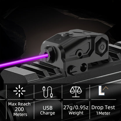 Pistol Laser Sight Ultra Compact Red Green Purple Laser for Guns with Type-C Charging – Universal 20mm Picatinny Rail Mount, Ambidextrous ON/OFF Switch, Left & Right Hand Compatible