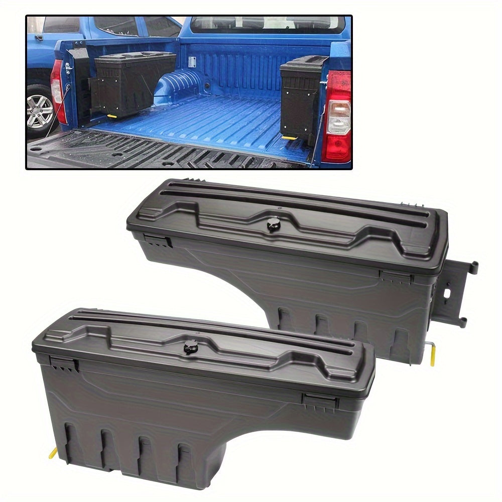 2pcs Left Driver And Right Passenger Side Lockable Truck Bed Storage Toolbox For Dodge For Ram For 1500 For 2500 For 3500 2002-2018 Drawer