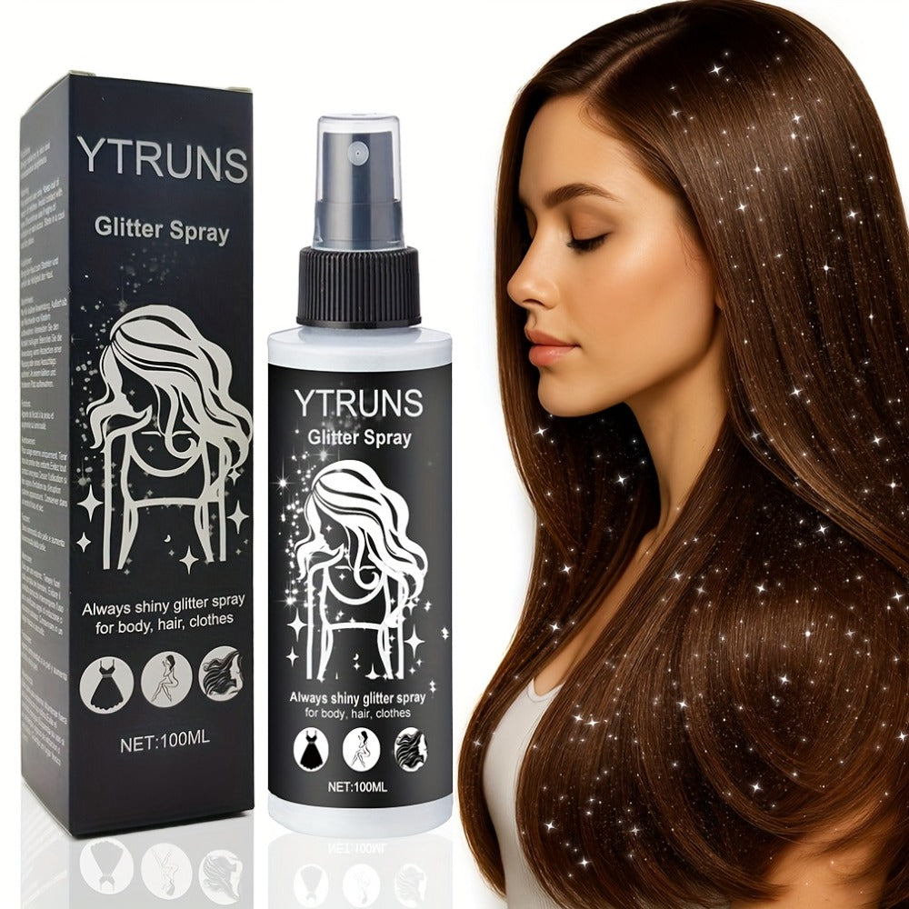 Body Shimmer Spray for Women – Star-Shaped Glitter Sparkle Mist 100ml Hydrating Formula for Body Hair & Clothes, Daily Wear Festival Rave Photoshoot Glow