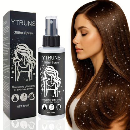 Body Shimmer Spray for Women – Star-Shaped Glitter Sparkle Mist 100ml Hydrating Formula for Body Hair & Clothes, Daily Wear Festival Rave Photoshoot Glow