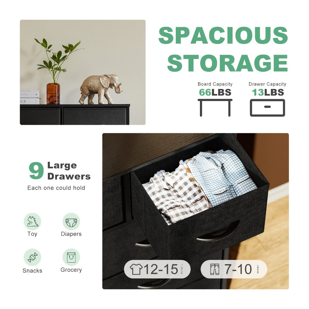 9-Drawer Tall Dresser with Multiple Color Options for Bedroom detail image - detail view 8