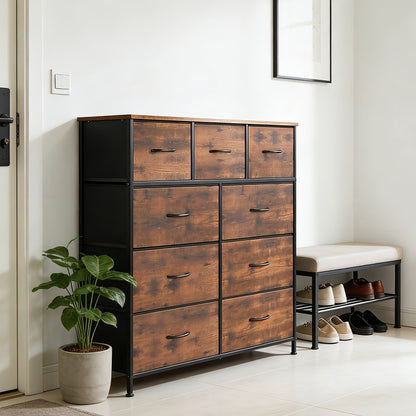 Dresser shown in the Rust, 9 Drawer Dresser option