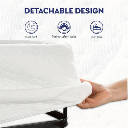 9-Inch Metal Box Spring with Memory Foam for Practical Everyday Home Use in Bedroom detail image - detail view 3