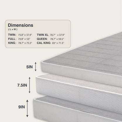 9-Inch Metal Box Spring with Memory Foam for Practical Everyday Home Use in Bedroom detail image - detail view 8