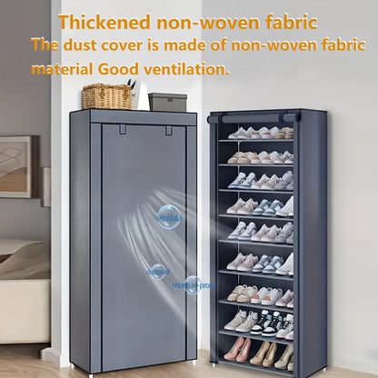 9-Layer Shoe Cabinet with Tool-Free Assembly for Organized Everyday Storage in Entryway detail image - detail view 15