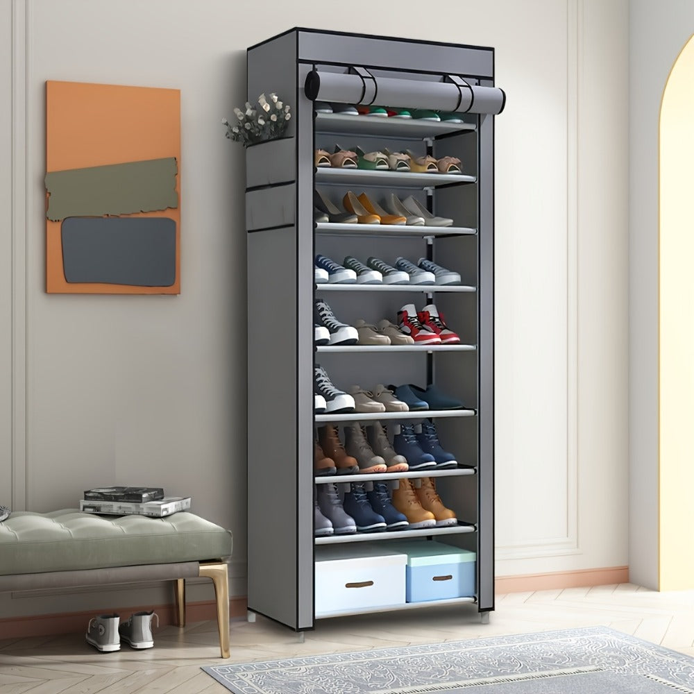9-Layer Shoe Cabinet with Tool-Free Assembly for Organized Everyday Storage in Entryway detail image - detail view 5
