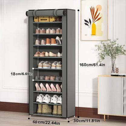 9-Layer Shoe Cabinet with Tool-Free Assembly for Organized Everyday Storage in Entryway detail image - detail view 7