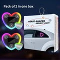 Set of 2 Car Interior Neon Heart Lights Available in Blue, Pink, Red, Ice Blue, Rechargeable Via Solar Or USB, Featuring 5 Lighting Modes, Perfect for Decorating Car Dashboards And Home Parties, an Ideal Gift for Couples During Halloween, Christmas