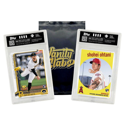 Baseball Mystery Card in Vanity Slab Display – Rookie, Star, Autograph or Insert Style | Topps & Panini MLB Collectible Gift for Baseball Fans & Sports Card Collectors