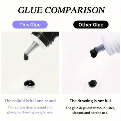 Low Allergy Lash Glue Set — Strong Hold Eyelash Extension Adhesive 6-7 Weeks Retention, Quick Dry DIY Lash Bond for Individual & Cluster Lashes, Sensitive Eye Safe Beginner-Friendly Formula, Black