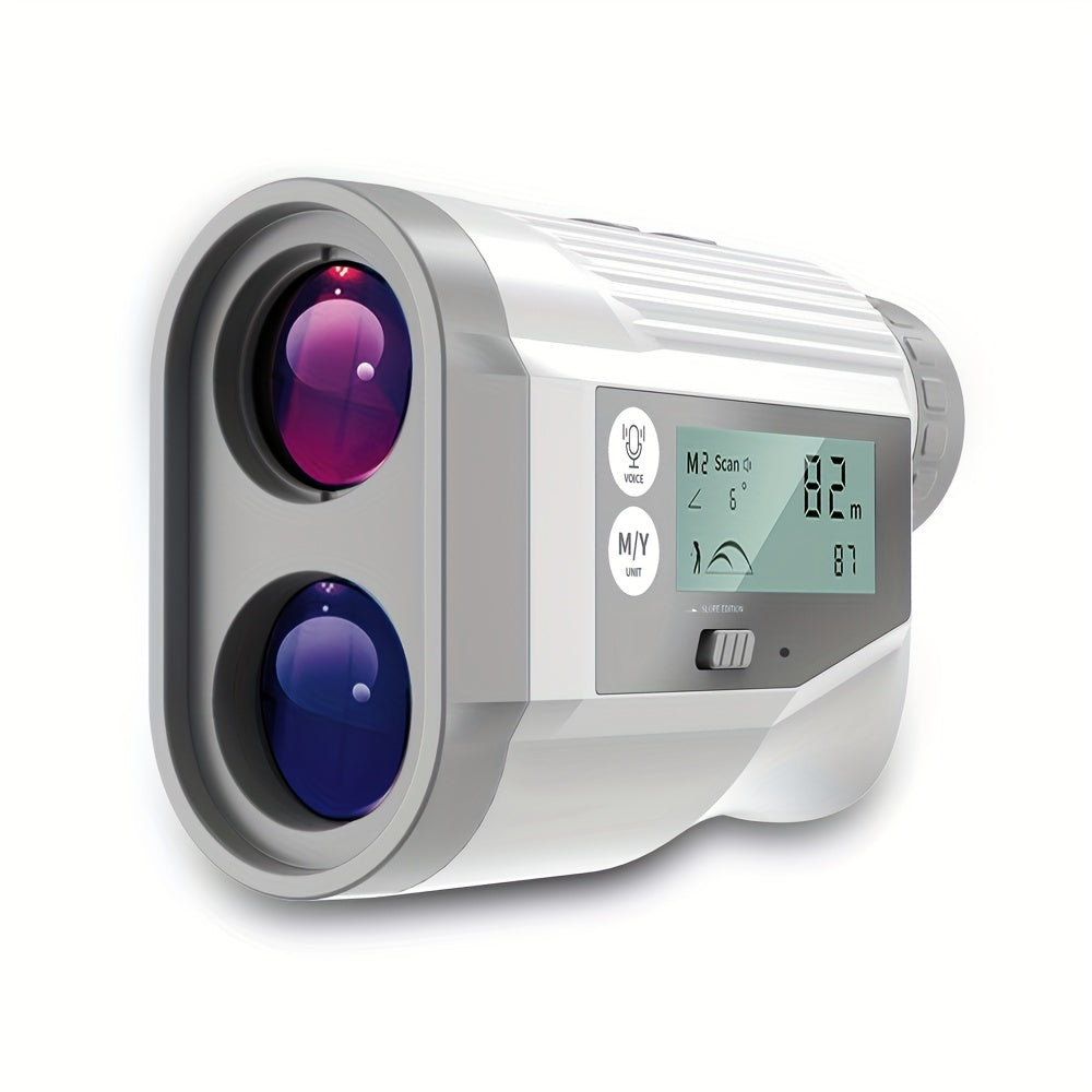 Golf Laser Rangefinder 1000 Yards with Touchscreen & English Voice - 6X Magnification, Slope Compensation, USB Rechargeable, Scanning Mode, Unit Switching, Zipper Case Included, Accurate Distance Measurement for Golfers of All Levels