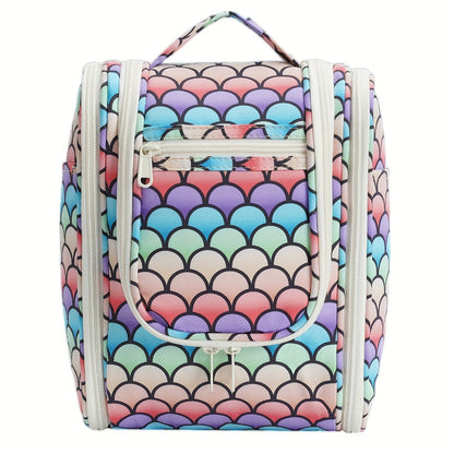 Hanging Toiletry Bag for Women Large Capacity Travel Makeup Organizer Bag with Hook Multi-Compartment Waterproof Cosmetic Pouch 16 Prints for Cruise Gym