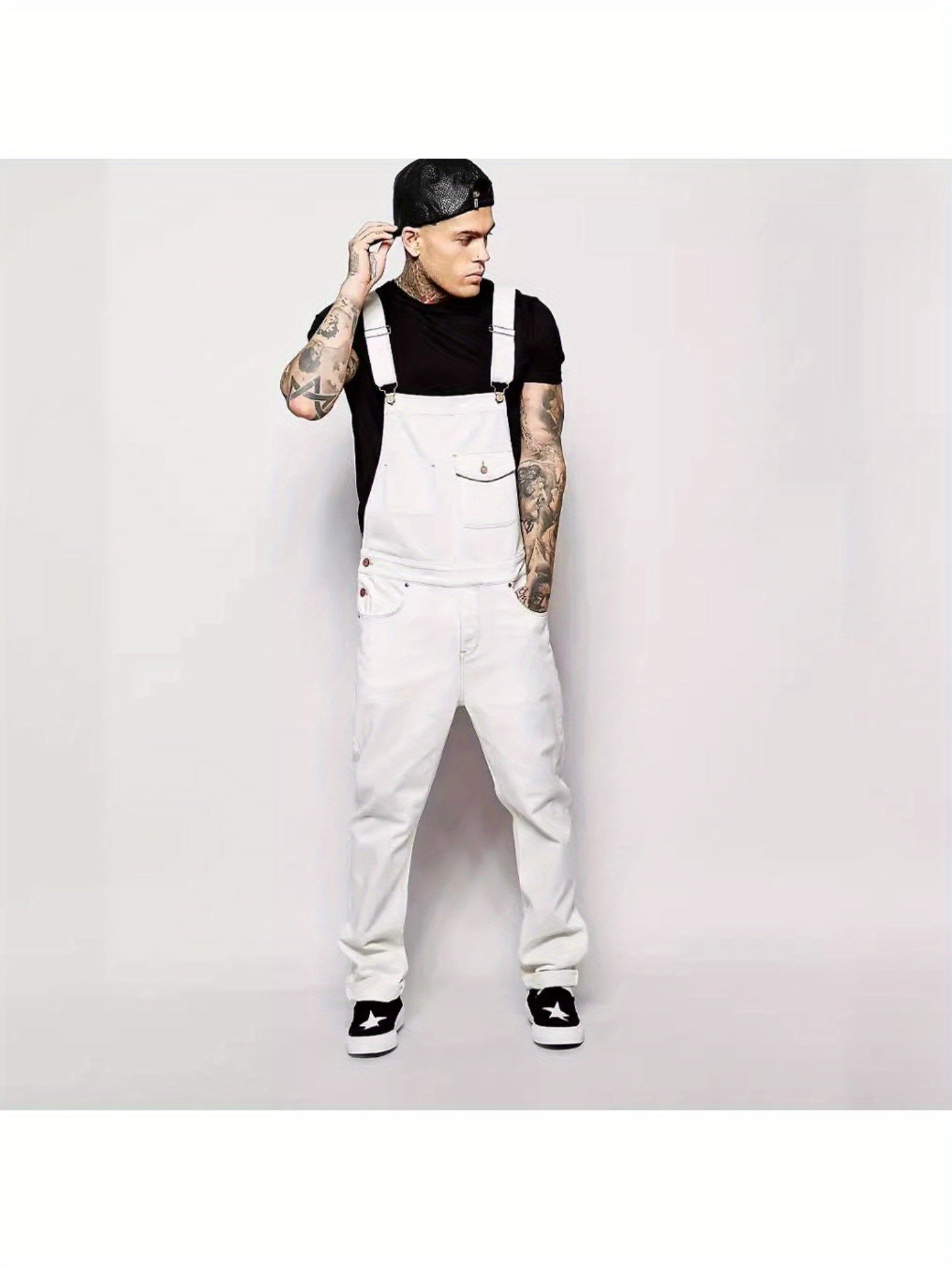 Men's Denim Overalls - Pocket Detail 500005